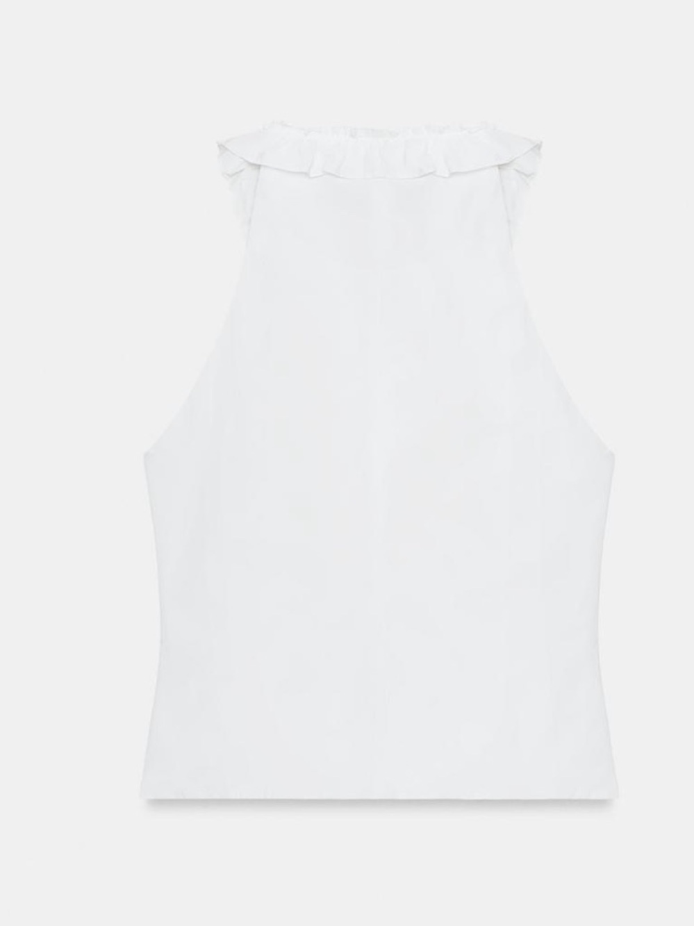 Zara NWT Ruffled Halter cotton top - Picture 6 of 7
